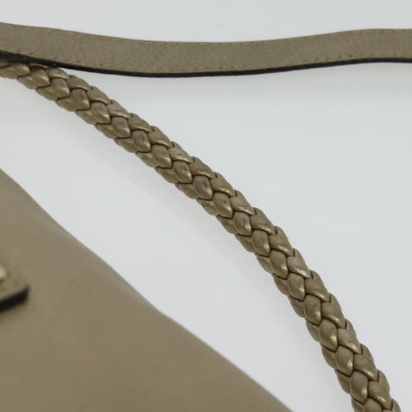 GUCCI GG Canvas Bamboo Shoulder Bag Beige Gold 282301 Auth 137972