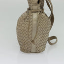 BOTTEGA VENETA INTRECCIATO Shoulder Bag Leather Beige Gold Auth 137976-3