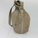 BOTTEGA VENETA INTRECCIATO Shoulder Bag Leather Beige Gold Auth 137976-4
