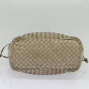 BOTTEGA VENETA INTRECCIATO Shoulder Bag Leather Beige Gold Auth 137976-5