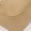 GUCCI Bamboo Shoulder Bag Leather Beige Silver 001 3865 Auth 137980-10