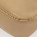 GUCCI Bamboo Shoulder Bag Leather Beige Silver 001 3865 Auth 137980-11