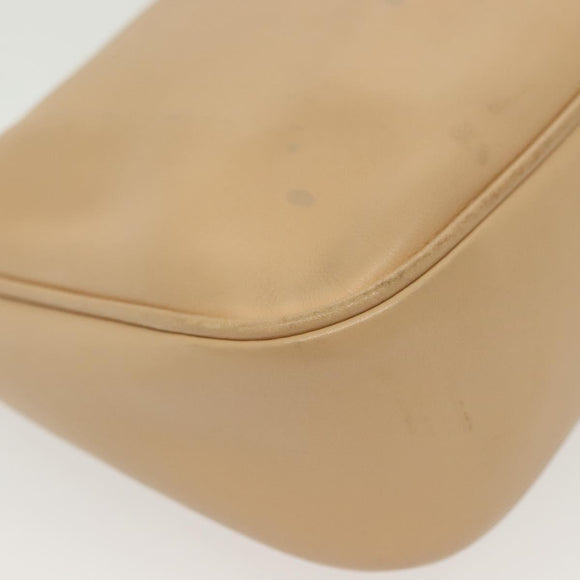 GUCCI Bamboo Shoulder Bag Leather Beige Silver 001 3865 Auth 137980