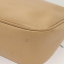 GUCCI Bamboo Shoulder Bag Leather Beige Silver 001 3865 Auth 137980-13