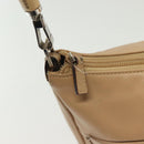 GUCCI Bamboo Shoulder Bag Leather Beige Silver 001 3865 Auth 137980-16