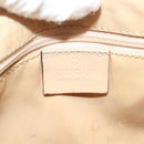 GUCCI Bamboo Shoulder Bag Leather Beige Silver 001 3865 Auth 137980-17