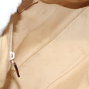 GUCCI Bamboo Shoulder Bag Leather Beige Silver 001 3865 Auth 137980-18