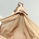 GUCCI Bamboo Shoulder Bag Leather Beige Silver 001 3865 Auth 137980-19