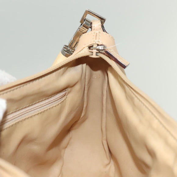 GUCCI Bamboo Shoulder Bag Leather Beige Silver 001 3865 Auth 137980