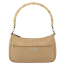 GUCCI Bamboo Shoulder Bag Leather Beige Silver 001 3865 Auth 137980-2