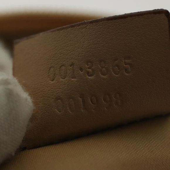 GUCCI Bamboo Shoulder Bag Leather Beige Silver 001 3865 Auth 137980