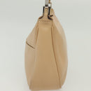 GUCCI Bamboo Shoulder Bag Leather Beige Silver 001 3865 Auth 137980-4