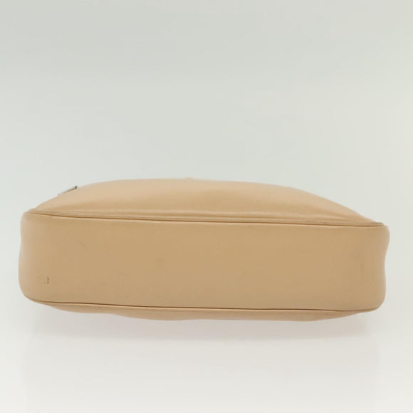 GUCCI Bamboo Shoulder Bag Leather Beige Silver 001 3865 Auth 137980