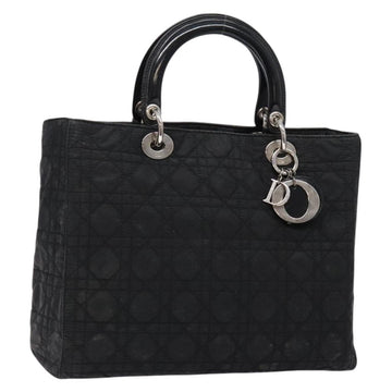 Christian Dior Canage Hand Bag Nylon Black Silver Auth 137984