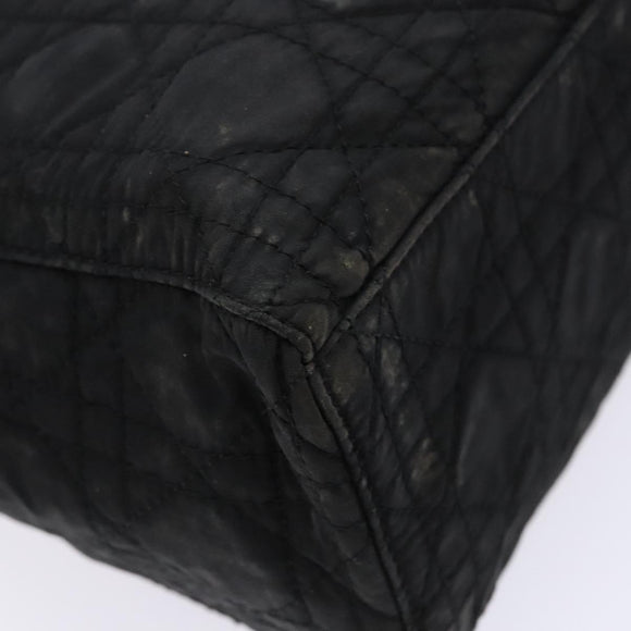 Christian Dior Canage Hand Bag Nylon Black Silver Auth 137984