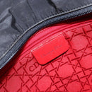 Christian Dior Canage Handtas Nylon Zwart Zilver Auth 137984-18