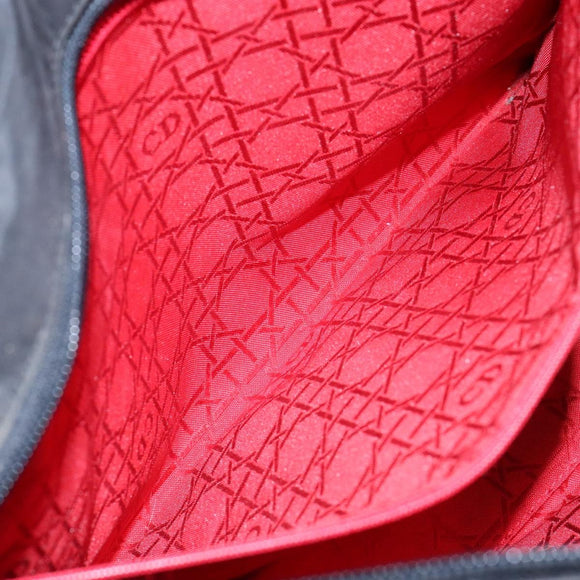 Christian Dior Canage Hand Bag Nylon Black Silver Auth 137984