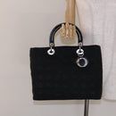 Christian Dior Canage Hand Bag Nylon Black Silver Auth 137984-22