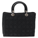 Christian Dior Canage Hand Bag Nylon Black Silver Auth 137984-2