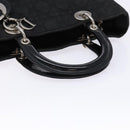 Christian Dior Canage Hand Bag Nylon Black Silver Auth 137984-7