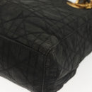 Christian Dior Canage Hand Bag Nylon 2way Black Gold Auth 137985-18