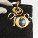 Christian Dior Canage Hand Bag Nylon 2way Black Gold Auth 137985-19