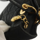 Christian Dior Canage Hand Bag Nylon 2way Black Gold Auth 137985-10