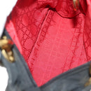 Christian Dior Canage Hand Bag Nylon 2way Black Gold Auth 137985-11