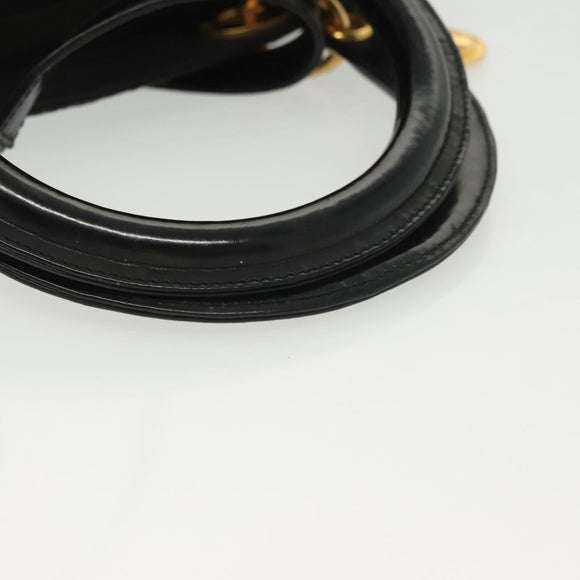 Christian Dior Canage Hand Bag Nylon 2way Black Gold Auth 137985