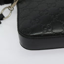 GUCCI GG Canvas Guccissima Shoulder Bag Leather Silver Black 406410 Auth 137990-10