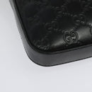 GUCCI GG Canvas Guccissima Shoulder Bag Leather Silver Black 406410 Auth 137990-12