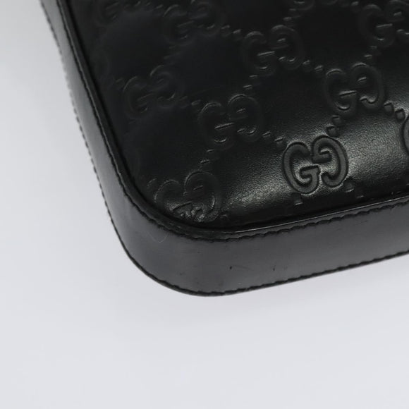 GUCCI GG Canvas Guccissima Shoulder Bag Leather Silver Black 406410 Auth 137990