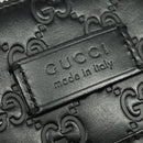 GUCCI GG Canvas Guccissima Shoulder Bag Leather Silver Black 406410 Auth 137990-17