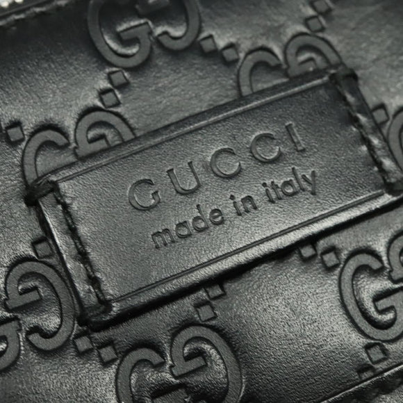 GUCCI GG Canvas Guccissima Shoulder Bag Leather Silver Black 406410 Auth 137990