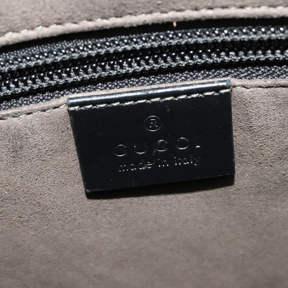 GUCCI GG Canvas Guccissima Shoulder Bag Leather Silver Black 406410 Auth 137990