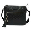 GUCCI GG Canvas Guccissima Shoulder Bag Leather Silver Black 406410 Auth 137990-2