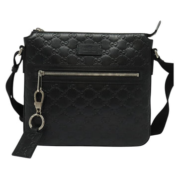 GUCCI GG Canvas Guccissima Shoulder Bag Leather Silver Black 406410 Auth 137990 - 0