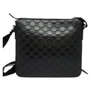 GUCCI GG Canvas Guccissima Shoulder Bag Leather Silver Black 406410 Auth 137990-3