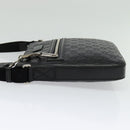 GUCCI GG Canvas Guccissima Shoulder Bag Leather Silver Black 406410 Auth 137990-3