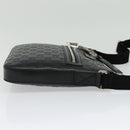 GUCCI GG Canvas Guccissima Shoulder Bag Leather Silver Black 406410 Auth 137990-5