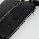 GUCCI GG Canvas Guccissima Shoulder Bag Leather Silver Black 406410 Auth 137990-6