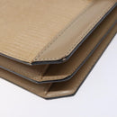 SAINT LAURENT Embossing Shoulder Bag Leather Beige Gold Auth 137993-10