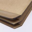 SAINT LAURENT Embossing Shoulder Bag Leather Beige Gold Auth 137993-13