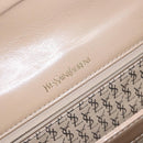 SAINT LAURENT Embossing Shoulder Bag Leather Beige Gold Auth 137993-16