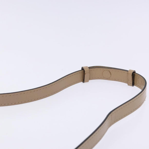 SAINT LAURENT Embossing Shoulder Bag Leather Beige Gold Auth 137993