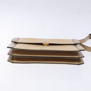 SAINT LAURENT Embossing Shoulder Bag Leather Beige Gold Auth 137993-9