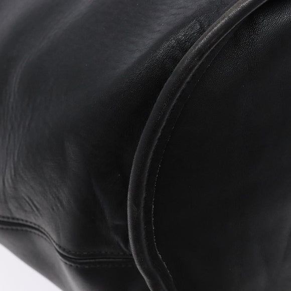 Coach Shoulder Bag Leather Black Gold Auth 137996