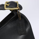 Coach Shoulder Bag Leather Black Gold Auth 137996-14