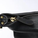 Coach Shoulder Bag Leather Black Gold Auth 137996-15