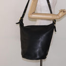 Coach Shoulder Bag Leather Black Gold Auth 137996-21